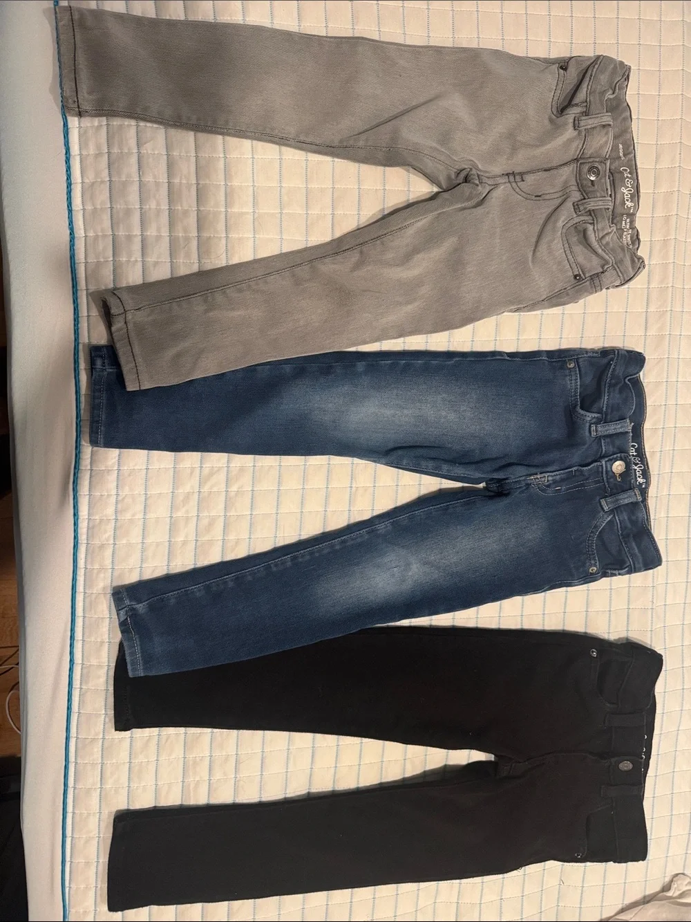 3 Cat & Jack ultimate stretch jeggings Grey, Blue and Black Skinny Jeans girl 4T